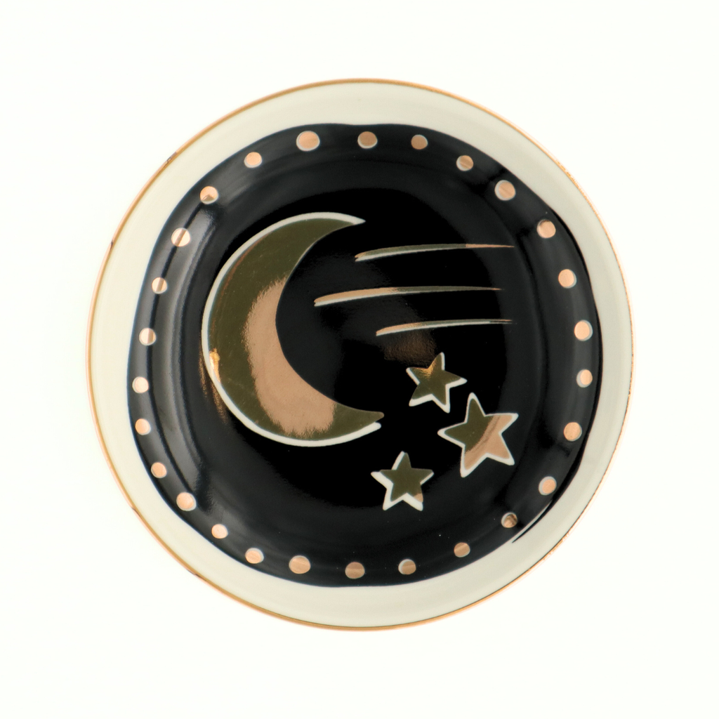 Moon + Stars Round Trinket Dish - Freshie & Zero Studio Shop