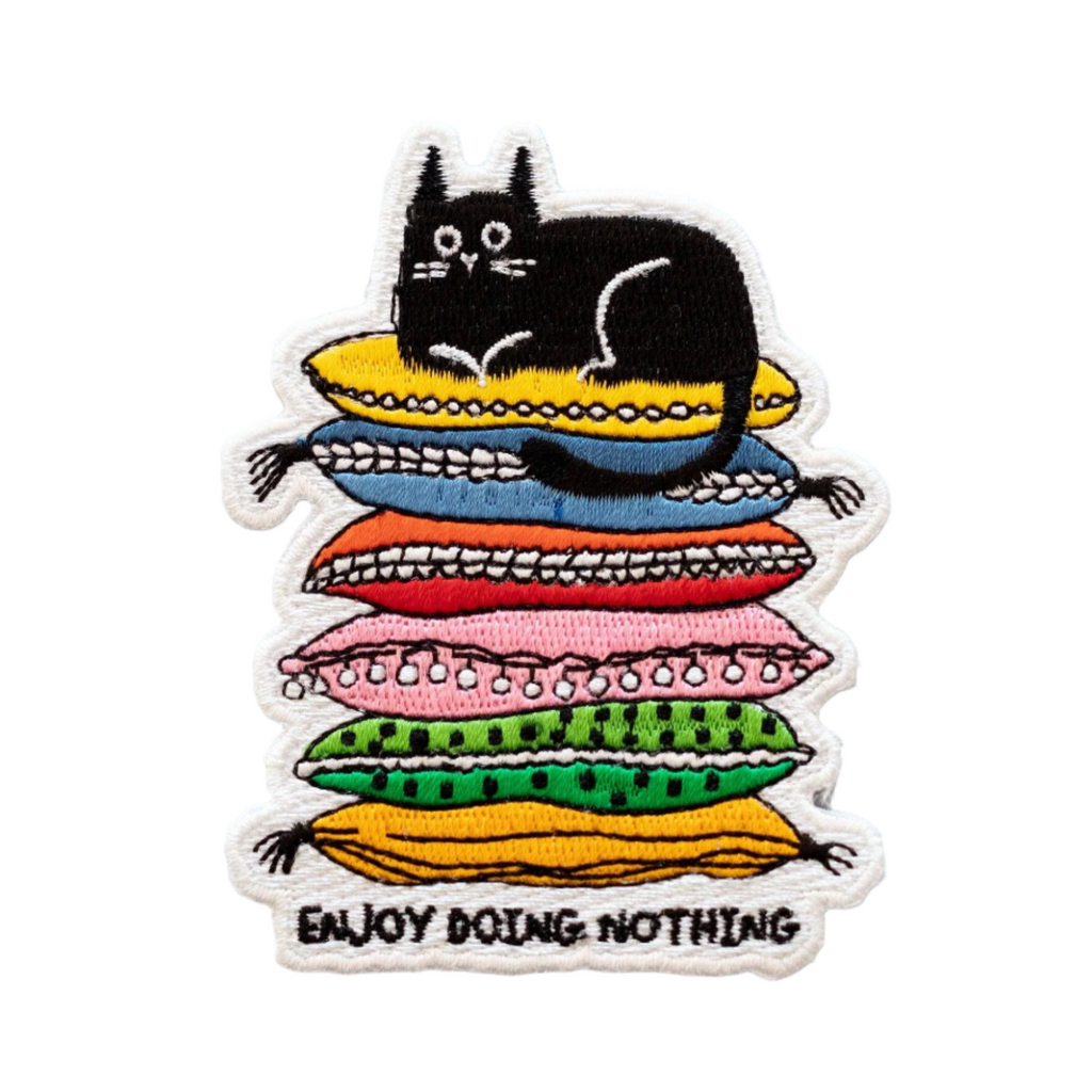 Iron-On Patch: Enjoy Doing Nothing Cat - Freshie & Zero Studio Shop