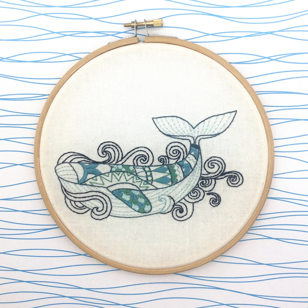 Whale Embroidery Kit - Freshie & Zero Studio Shop