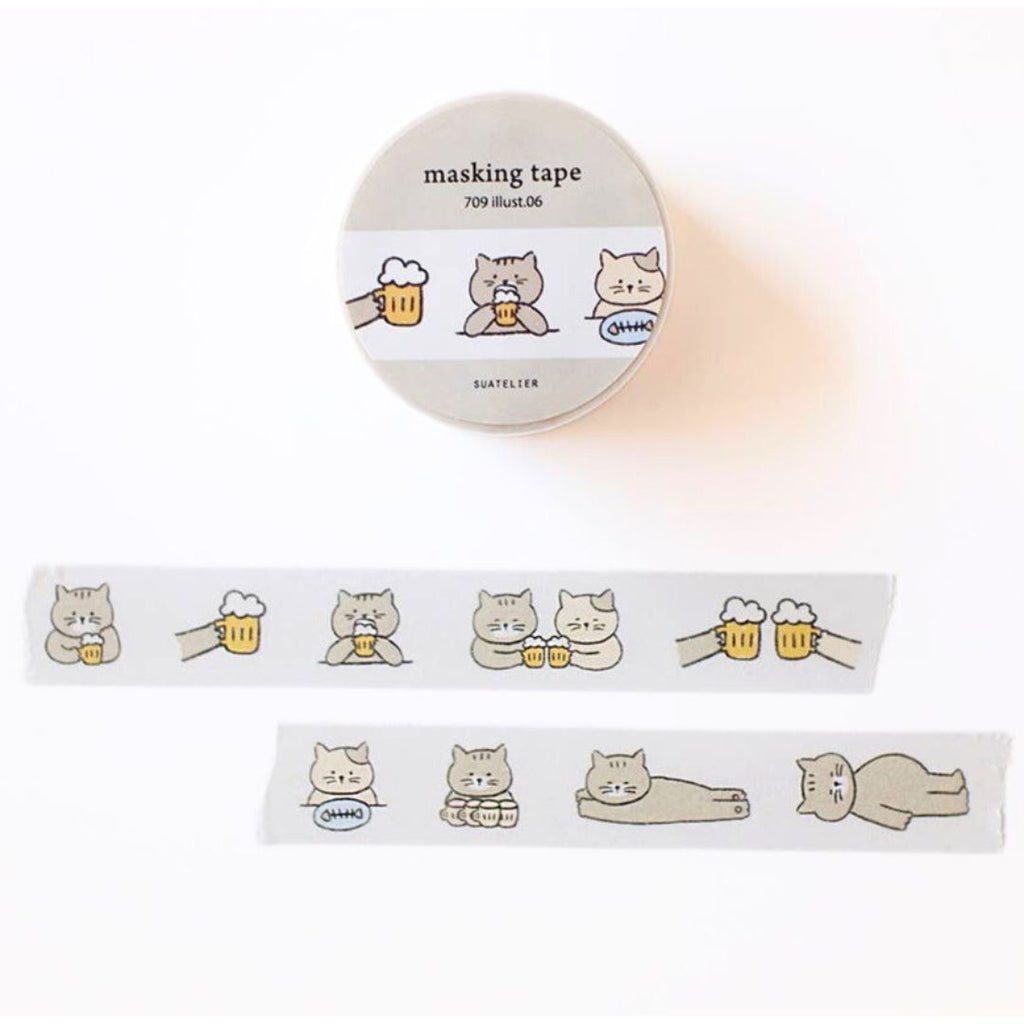 Washi Tape: Beer Cats - Freshie & Zero Studio Shop