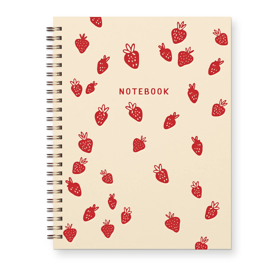 Strawberry Pattern Journal | Lined Notebook - Freshie & Zero Studio Shop
