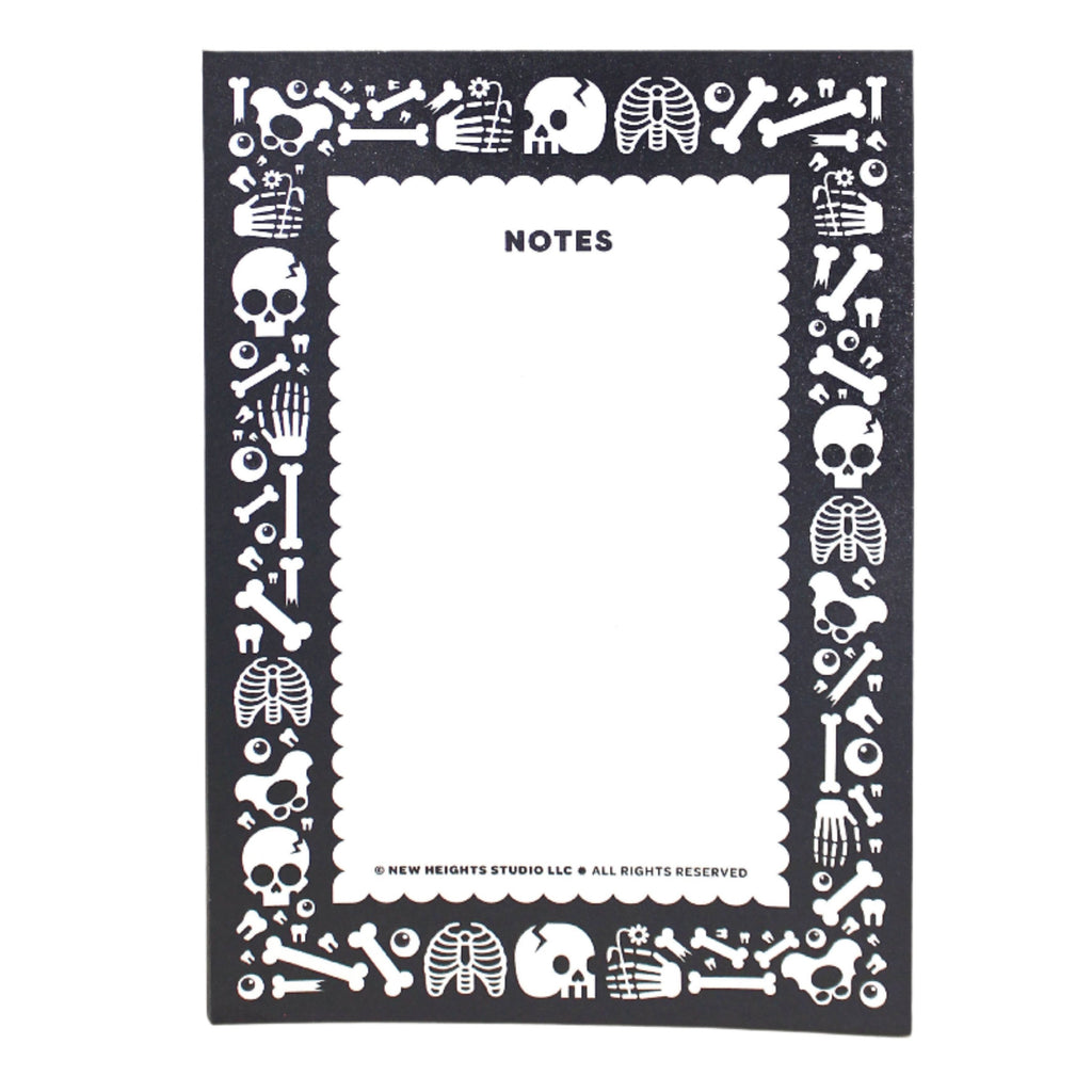 Spooky Skeleton Bones Notepad - Freshie & Zero Studio Shop