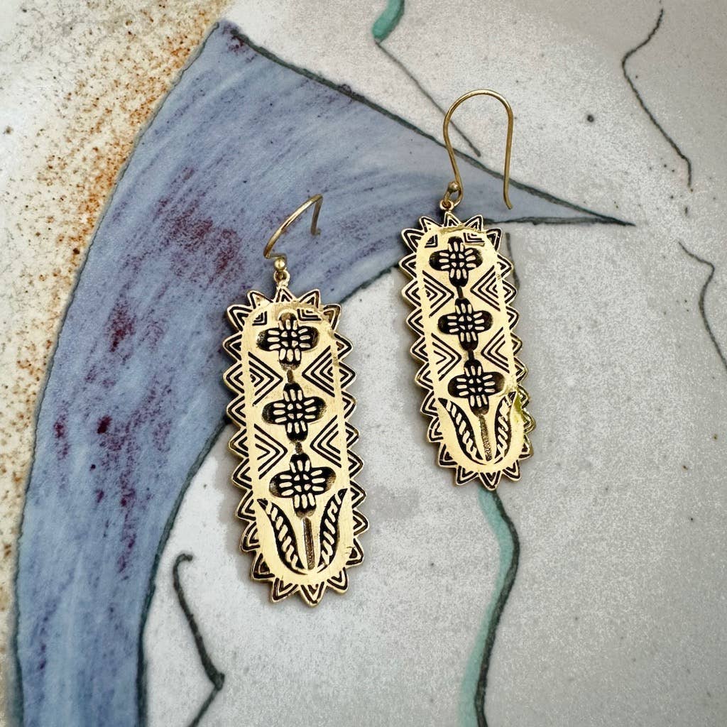 Gladys Brass Earrings by Handker - Freshie & Zero Studio Shop