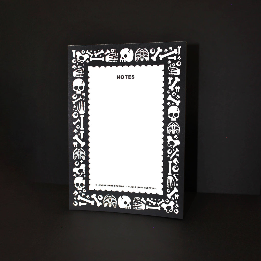 Spooky Skeleton Bones Notepad - Freshie & Zero Studio Shop