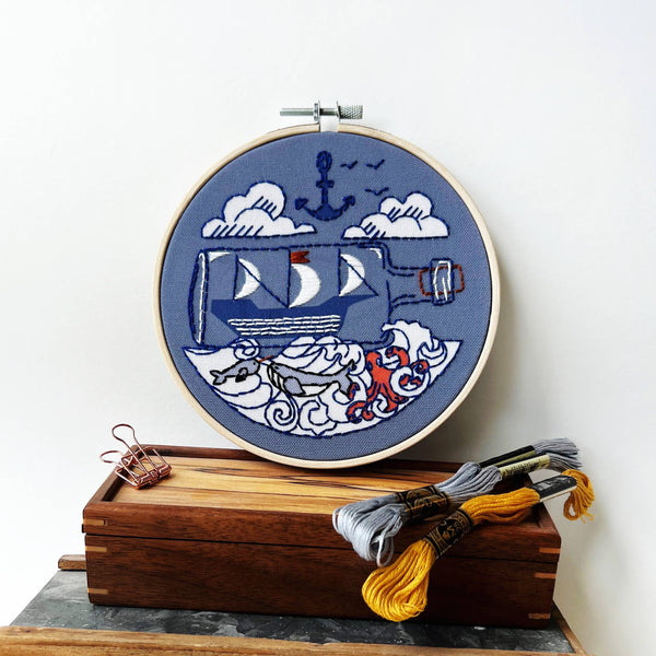 Embroidery Kit - Ship - Freshie & Zero Studio Shop