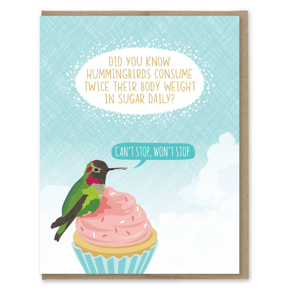 Hummingbird Sugar Birthday Card - Freshie & Zero Studio Shop