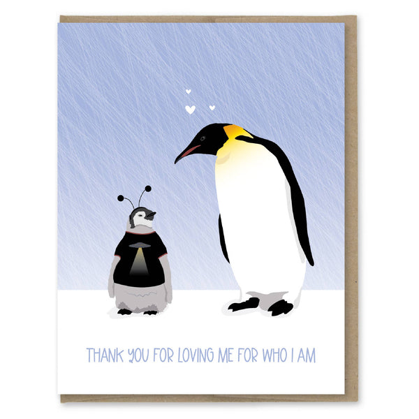 Thank You for Loving Me Penguin Father's Day Card - Freshie & Zero Studio Shop