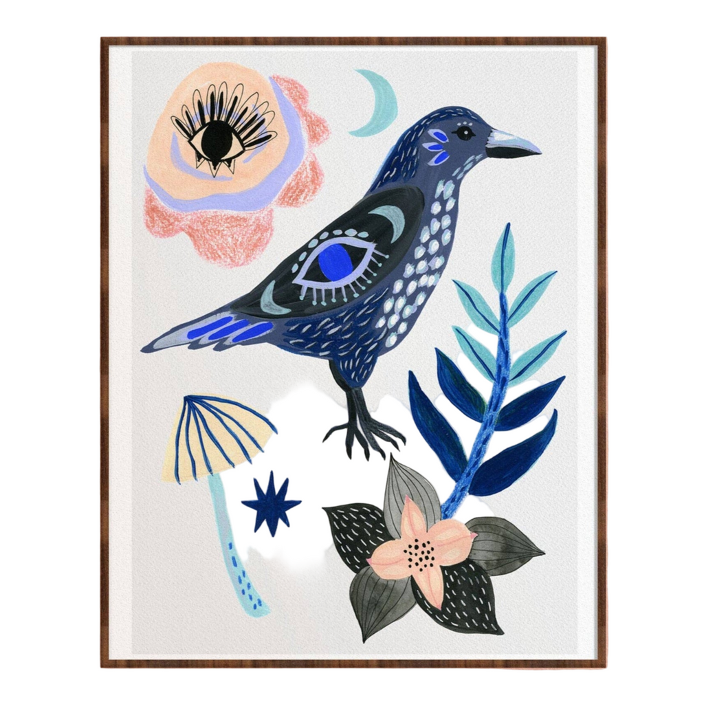 Mystical Crow Art Print - Freshie & Zero Studio Shop