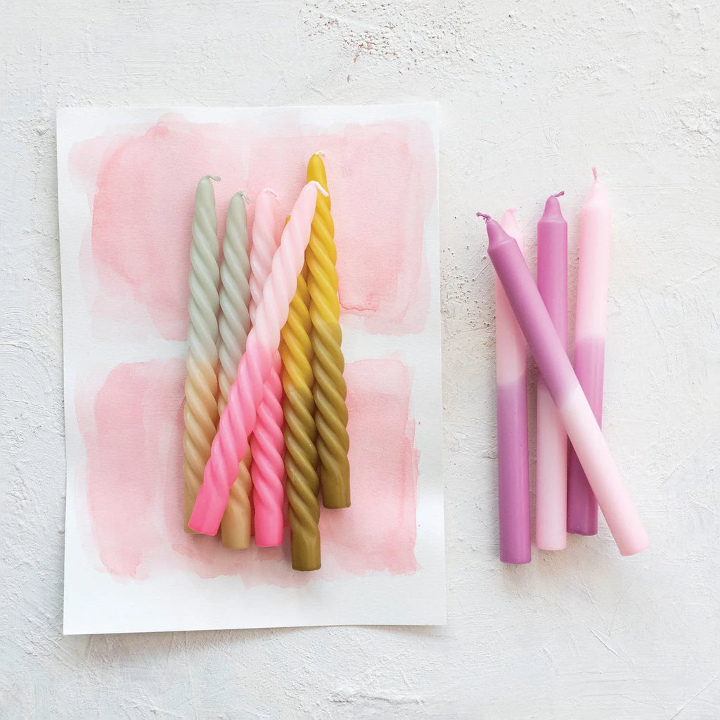 Twisted Taper Candles Set of 2: Ombre Mint - Freshie & Zero Studio Shop