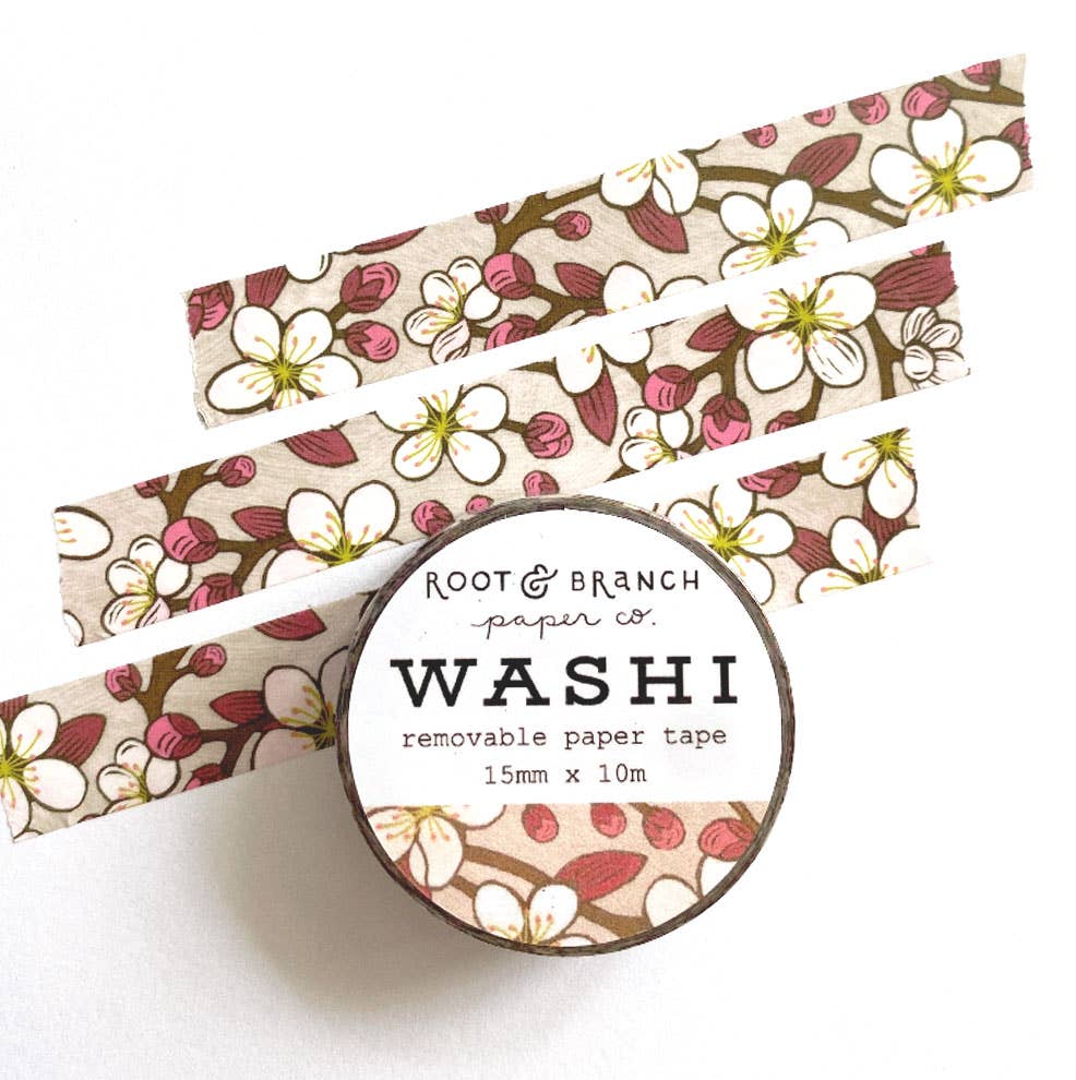 Cherry Blossom Floral Washi Tape - Freshie & Zero Studio Shop