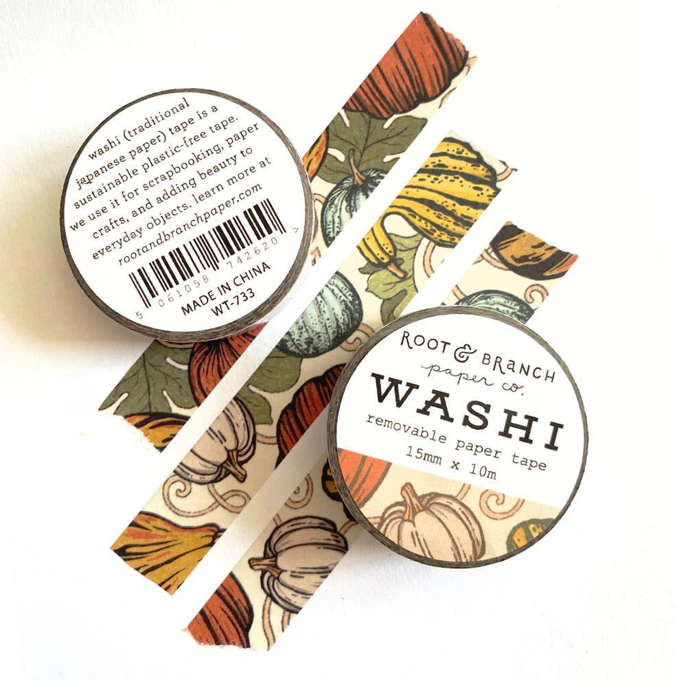 Pumpkin + Gourds Fall Washi Tape - Freshie & Zero Studio Shop