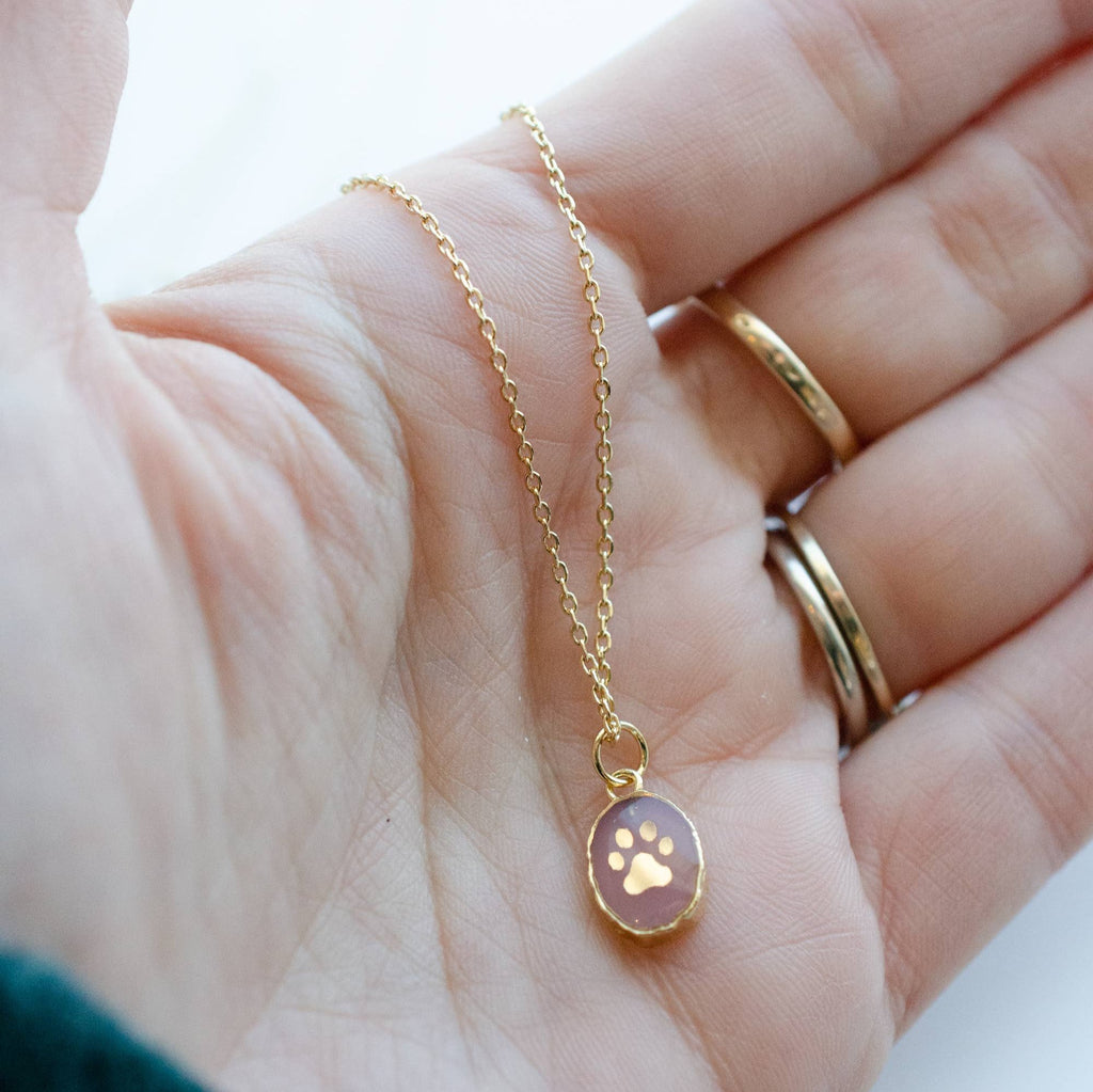 Paw Print Gemstone Necklace by Jill Makes - Freshie & Zero Studio Shop