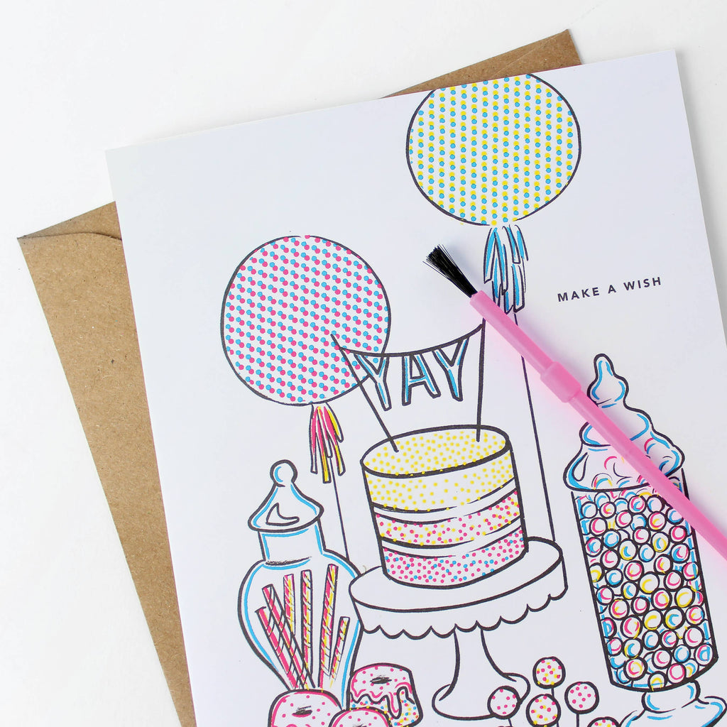 Paint With Water Sweet Table - Birthday Card - Freshie & Zero Studio Shop