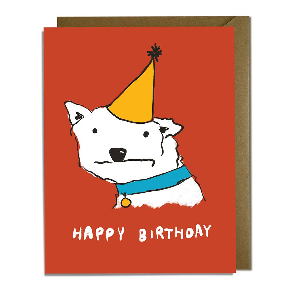 Derpy Dog Birthday Card - Freshie & Zero Studio Shop