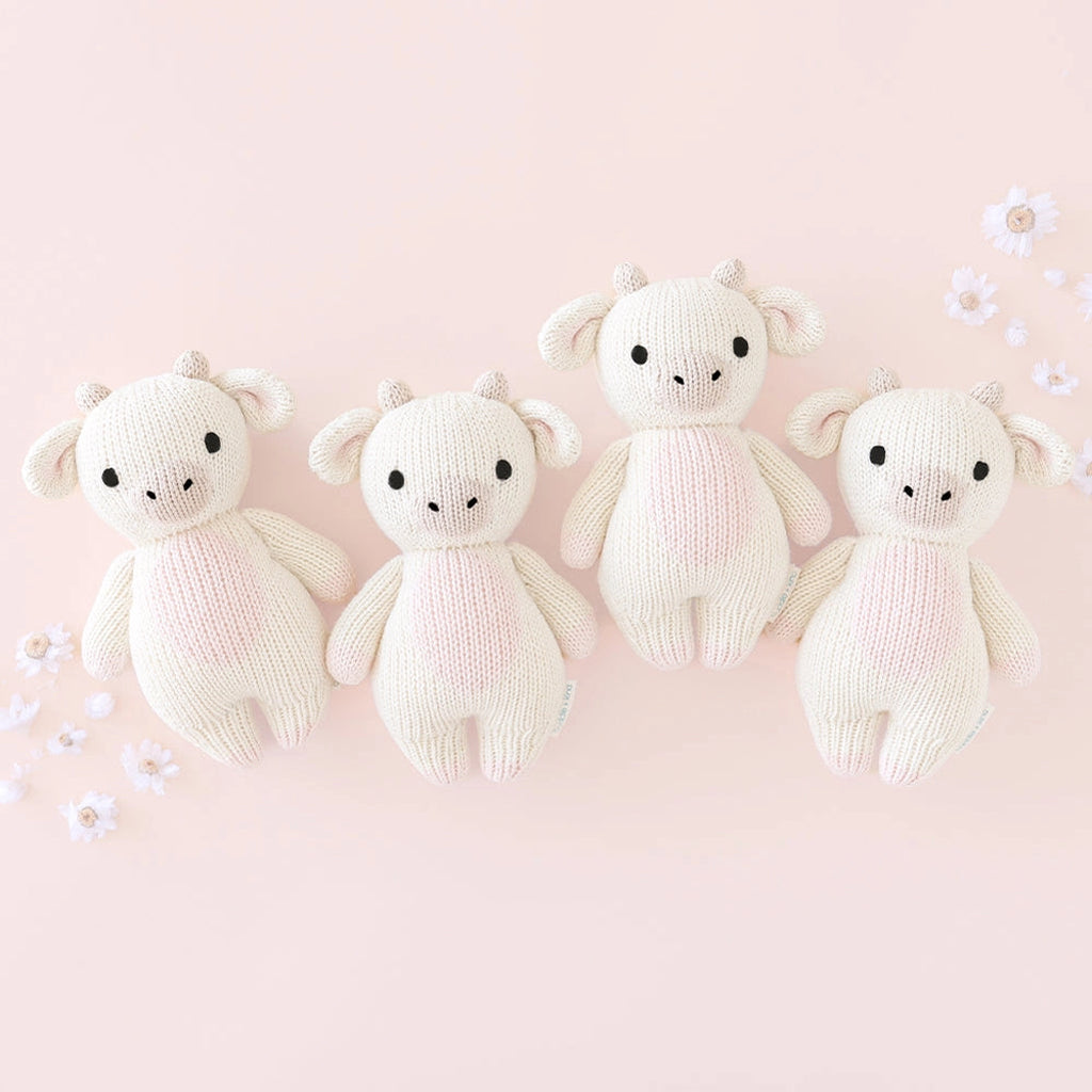 Mini Hand-Knit Baby Cow Animal Dolls by Cuddle + Kind - Freshie & Zero Studio Shop