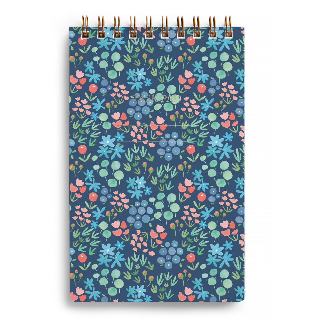Navy Meadow Floral Task Pad Notebook - Freshie & Zero Studio Shop
