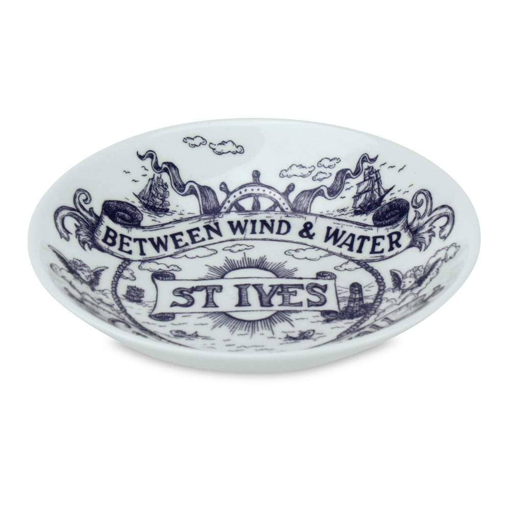 St. Ives Blue And White Bone China Nibbles Dish - Freshie & Zero Studio Shop