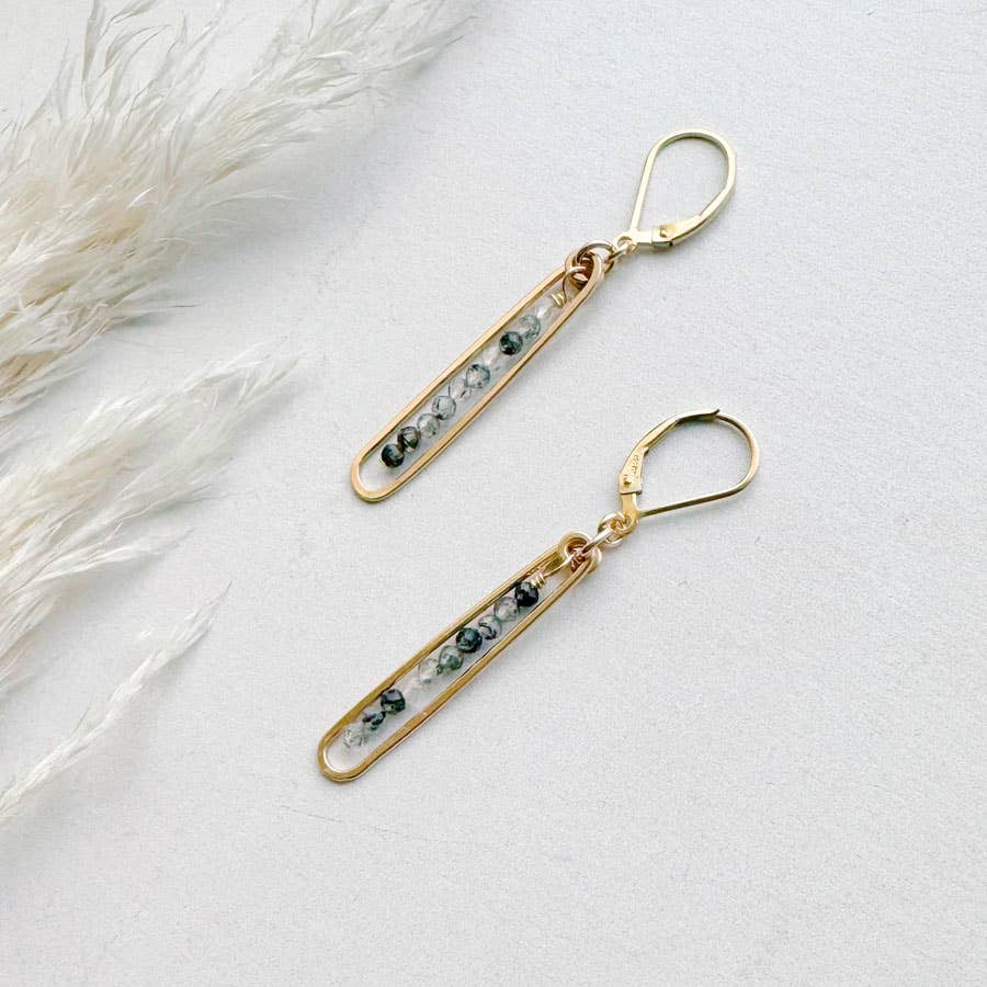lyric earrings with black tourmaline quartz - Freshie & Zero Studio Shop