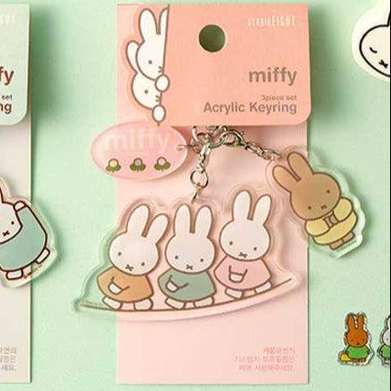 Miffy 3 Piece Peach Acrylic Bag Charm - Freshie & Zero Studio Shop