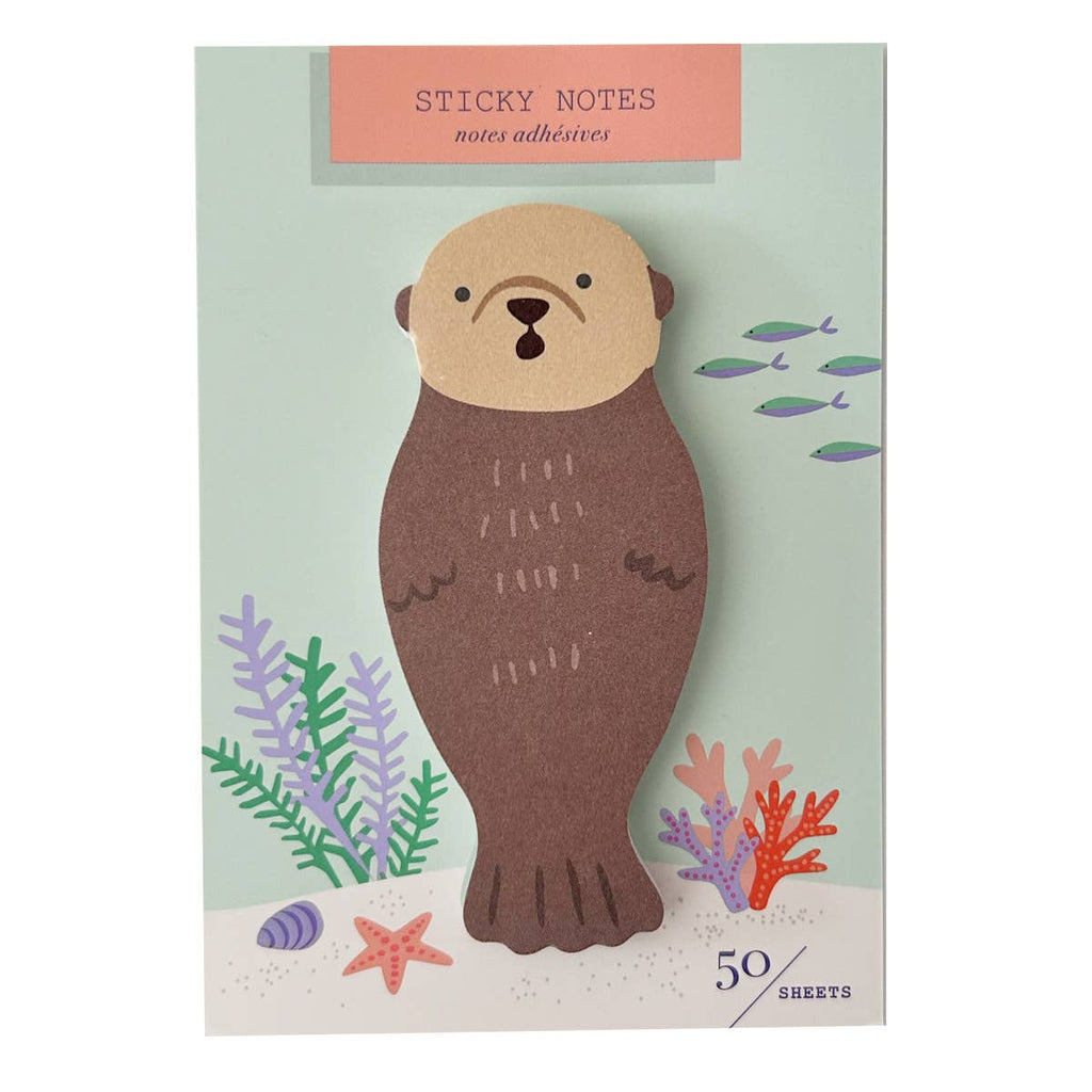 Sea Otter Die Cut Single Sticky Notes - Freshie & Zero Studio Shop