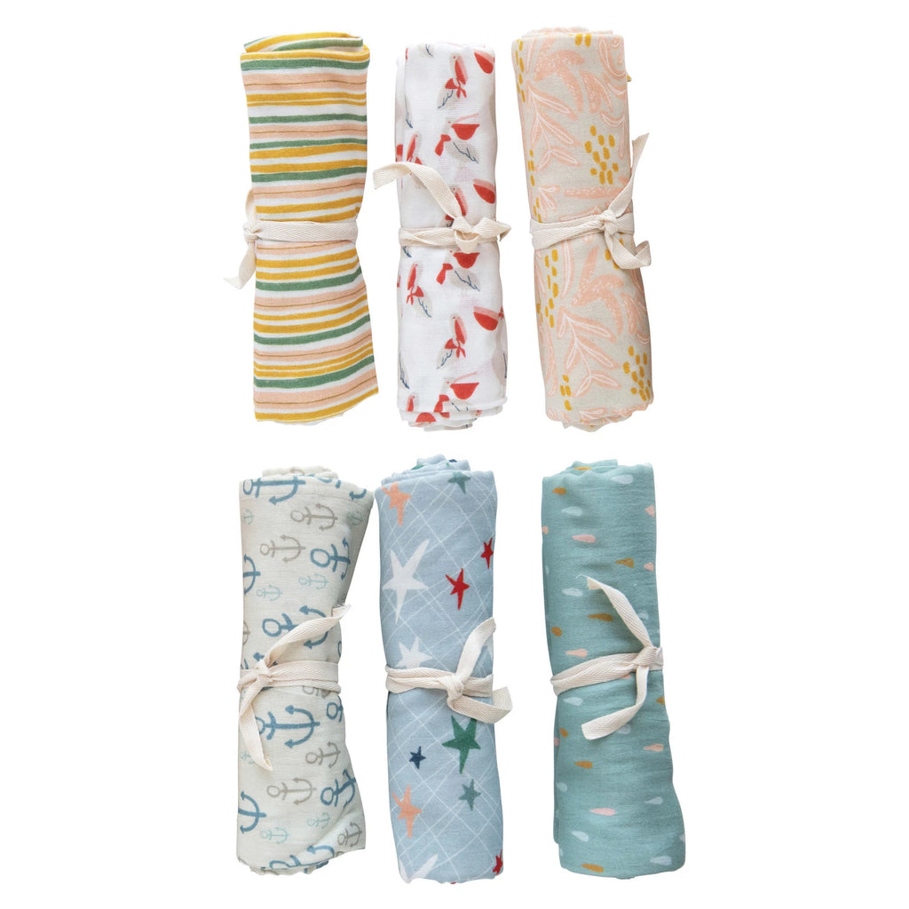 Cotton Printed Baby Swaddle - Freshie & Zero Studio Shop