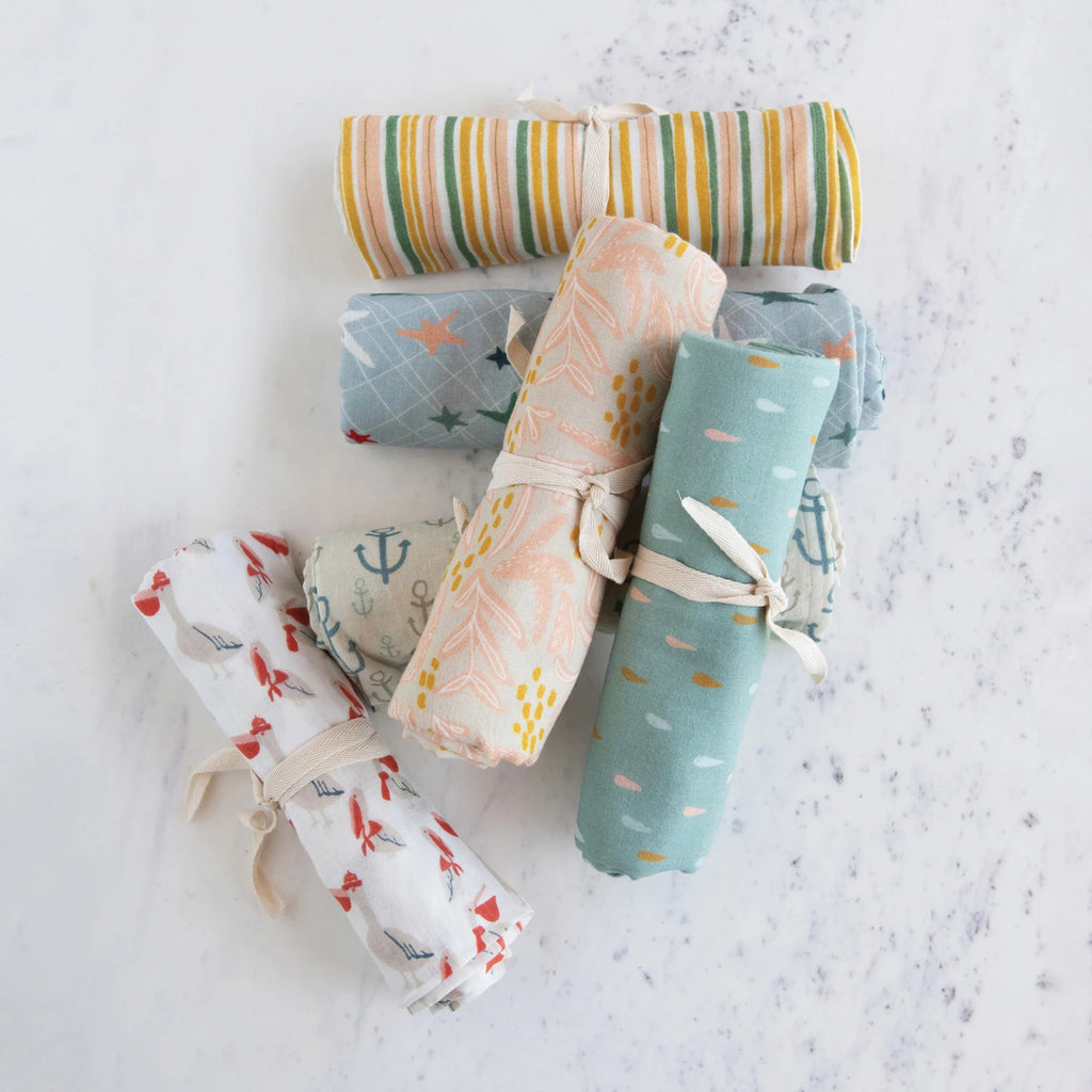 Cotton Printed Baby Swaddle - Freshie & Zero Studio Shop