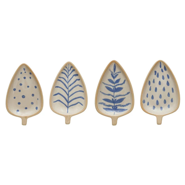 Blue Painted Leaf Trinket Dish - Freshie & Zero Studio Shop