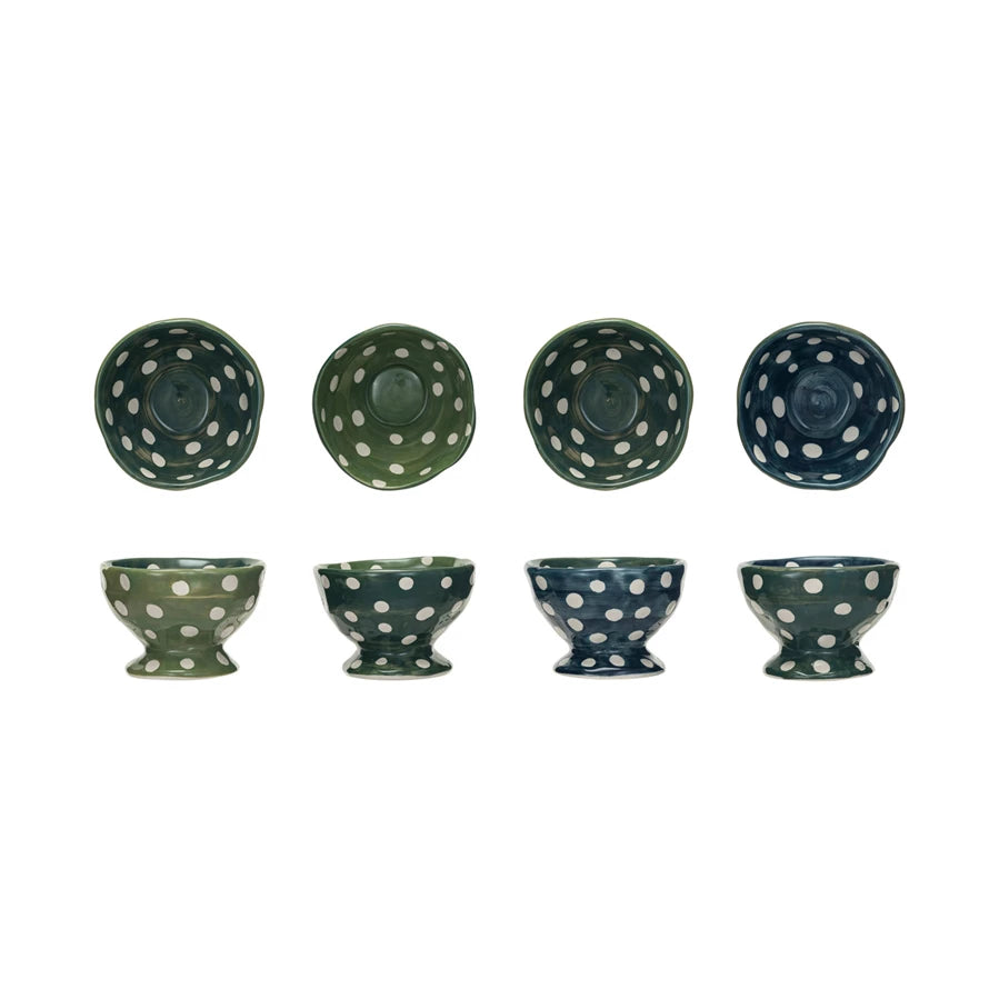 Green & White Dots Footed Mini Bowl - Freshie & Zero Studio Shop