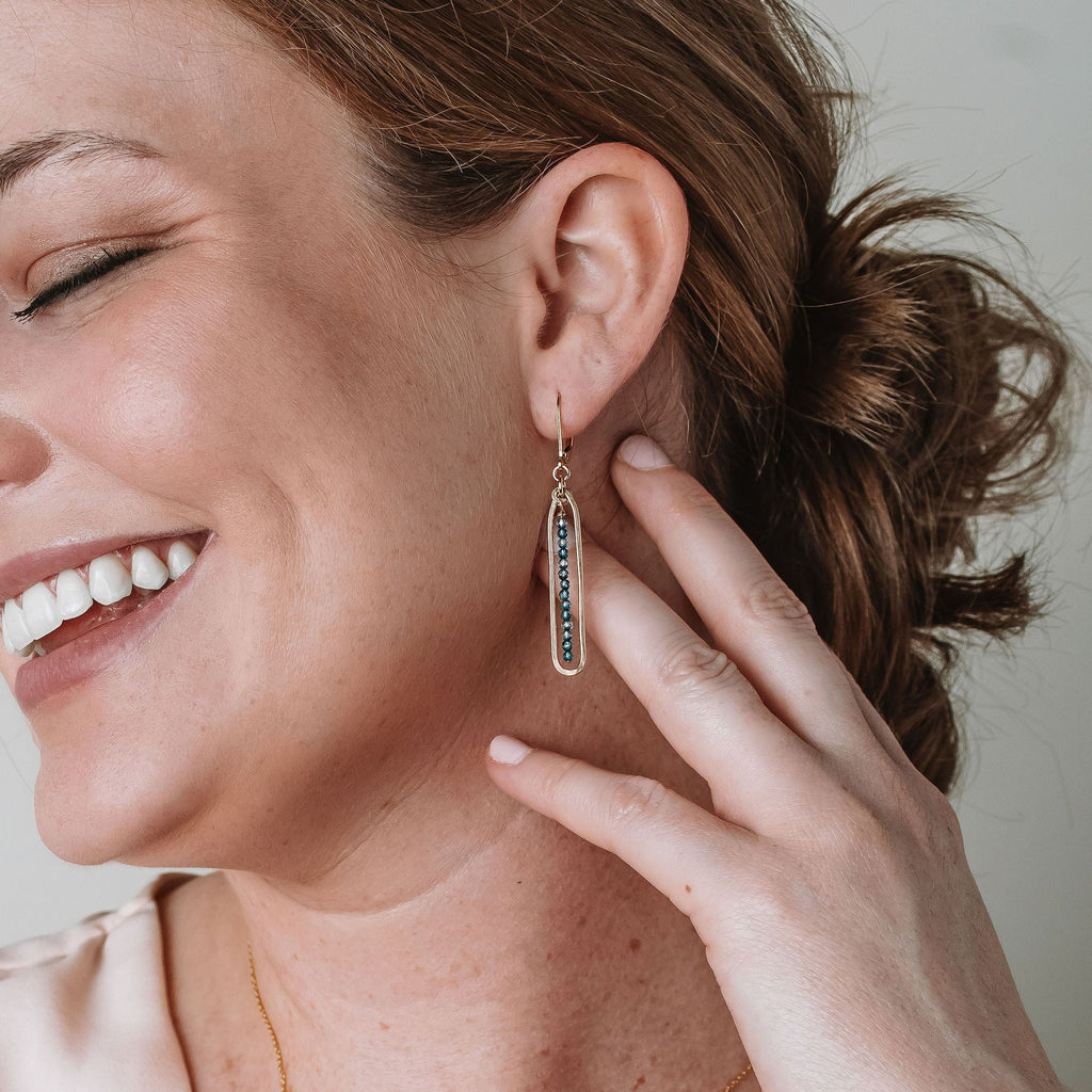 Lyric Earrings with Blue Topaz - Freshie & Zero Studio Shop