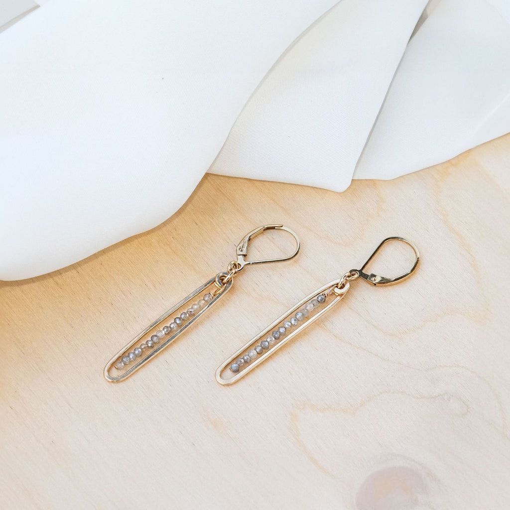 Lyric Earrings with Labradorite - Freshie & Zero Studio Shop