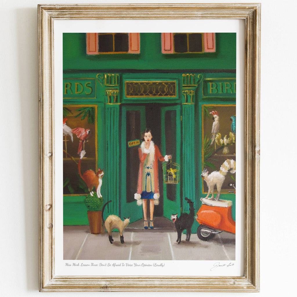 Janet Hill Art Print: Miss Mink Lesson 3 - 8.5"x11" - Freshie & Zero Studio Shop