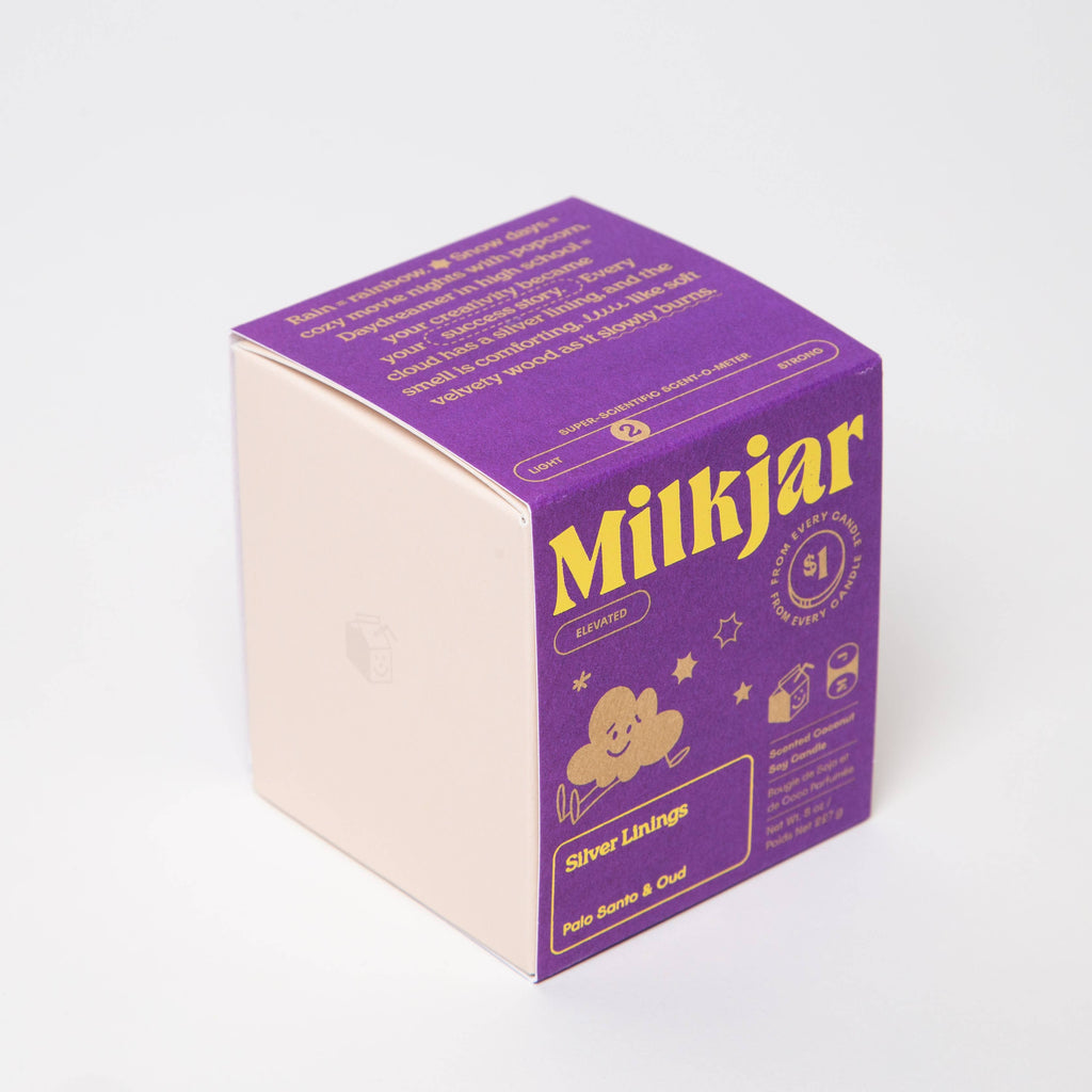 Silver Linings - Palo Santo & Oud Coconut Soy 8oz Candle by Milkjar - Freshie & Zero Studio Shop