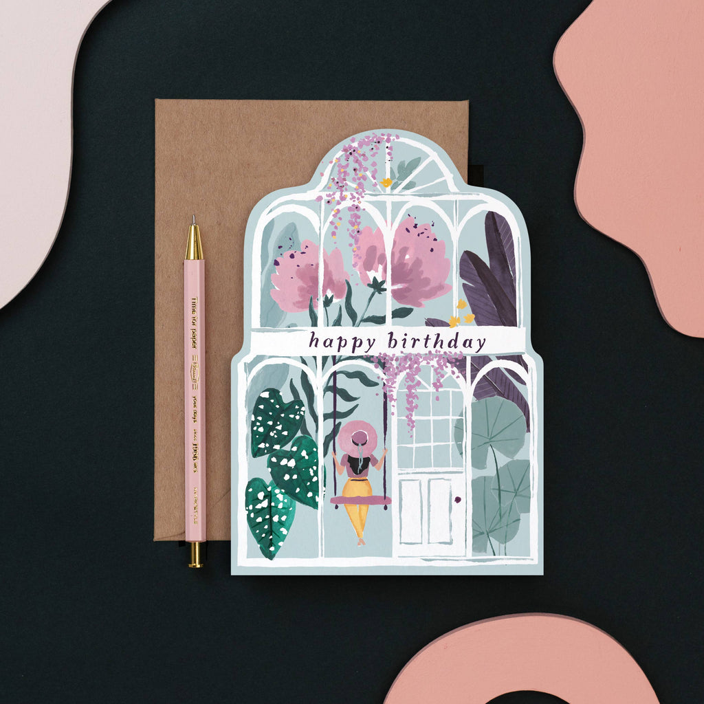 Greenhouse Birthday Card - Freshie & Zero Studio Shop