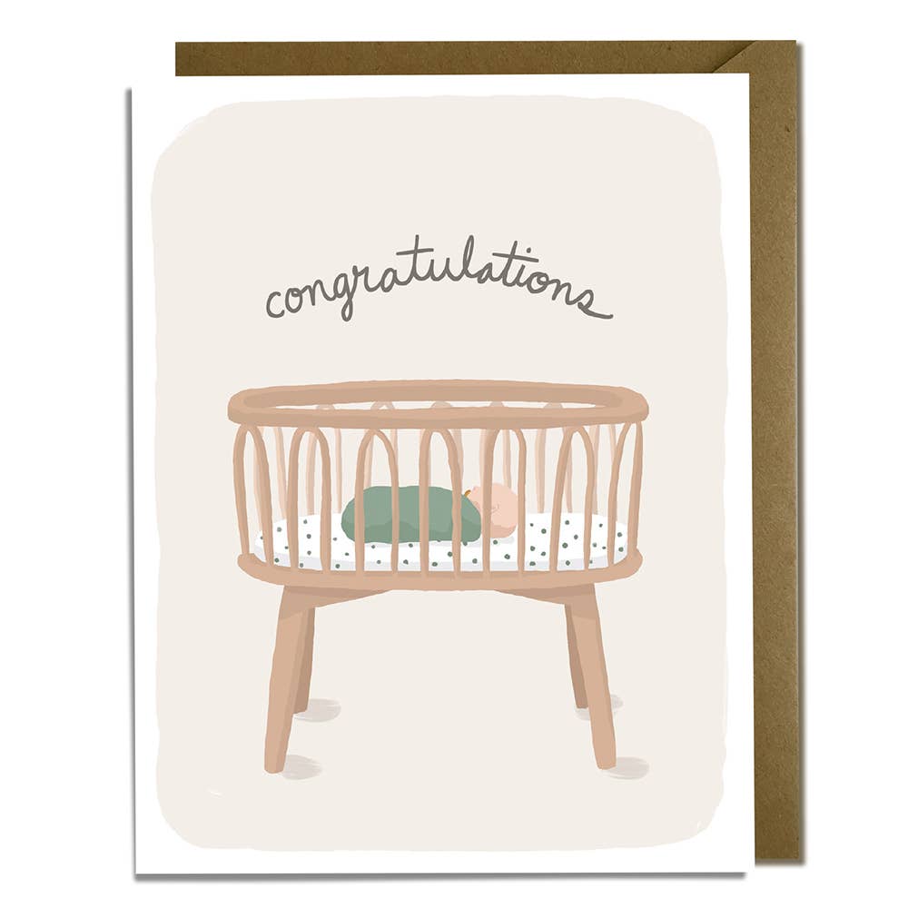Bassinet Baby Card - Freshie & Zero Studio Shop
