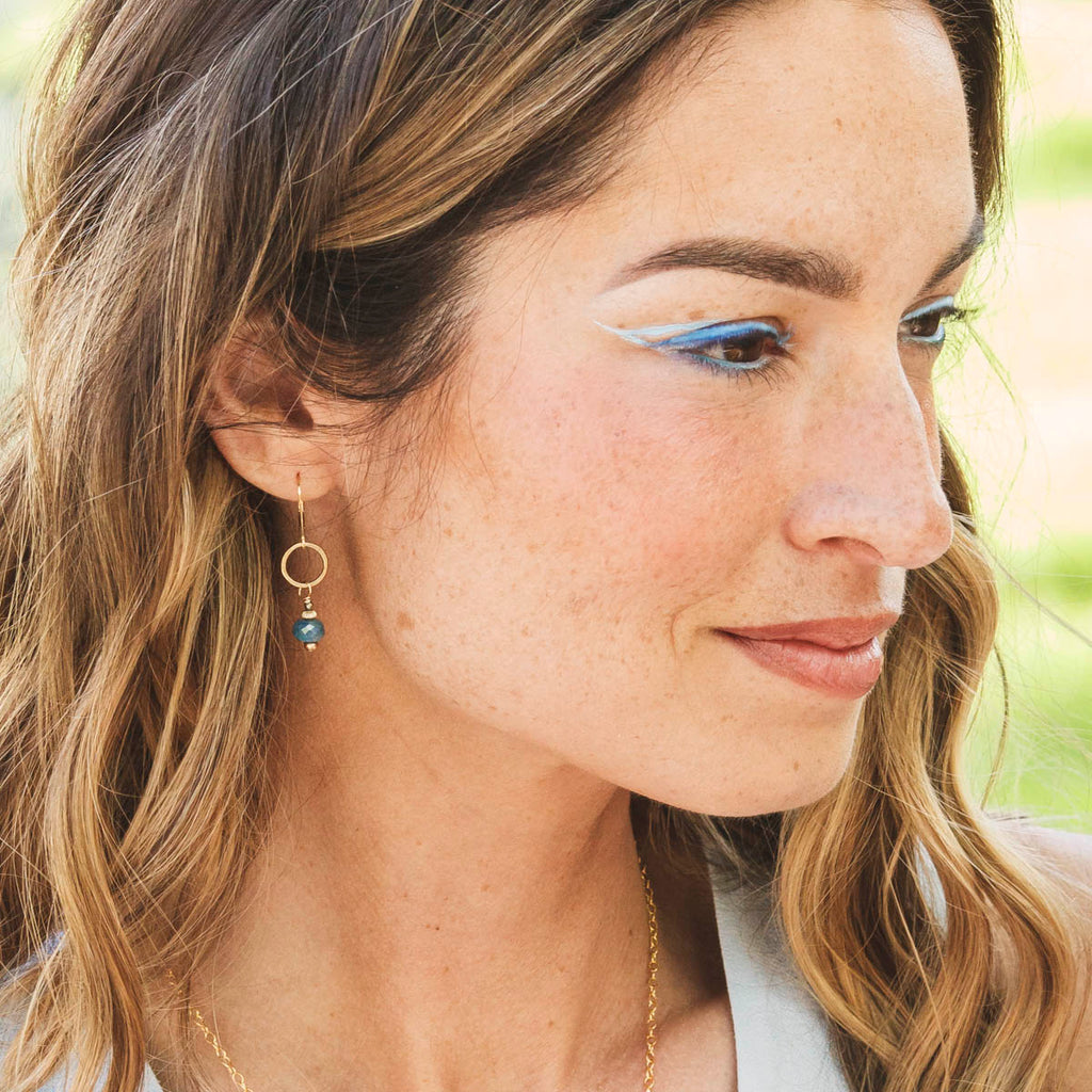 lagoon blue gemstone drop earrings - Freshie & Zero Studio Shop