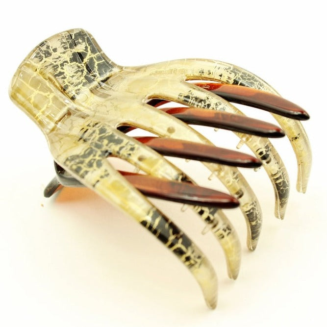 French yoga claw hair clip golden desert