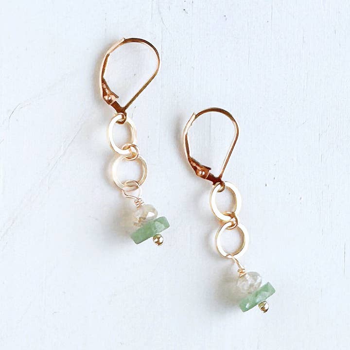 marine little gemstone earrings - Freshie & Zero Studio Shop