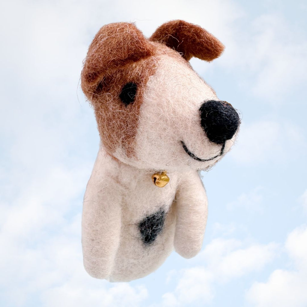 Felt Dog Finger Puppet - Jack Russell Terrier - Freshie & Zero Studio Shop