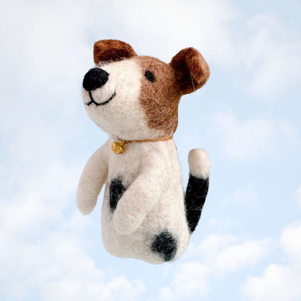 Felt Dog Finger Puppet - Jack Russell Terrier - Freshie & Zero Studio Shop