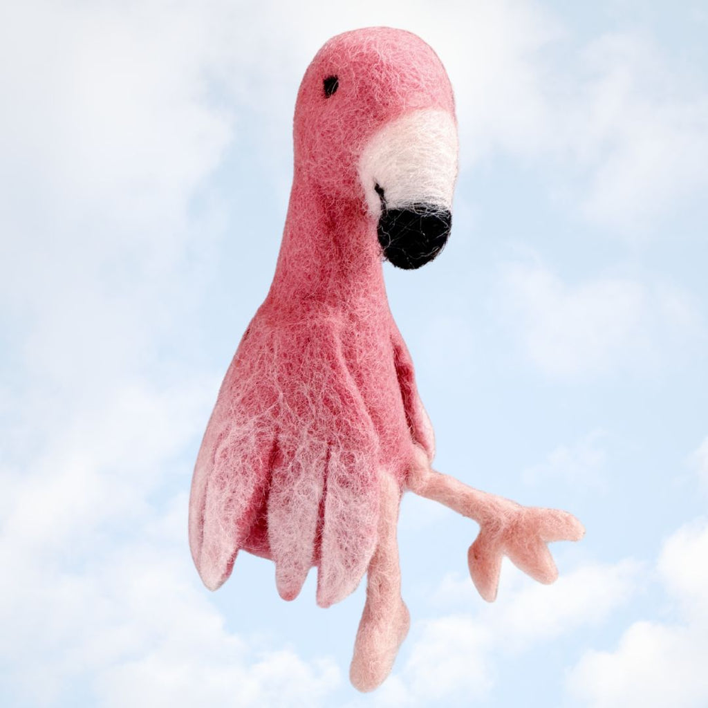 Pink Flamingo Finger Puppet - Freshie & Zero Studio Shop