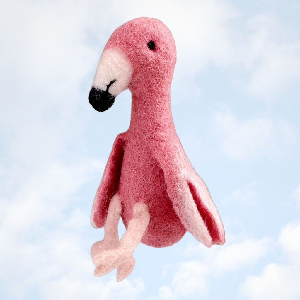 Pink Flamingo Finger Puppet - Freshie & Zero Studio Shop