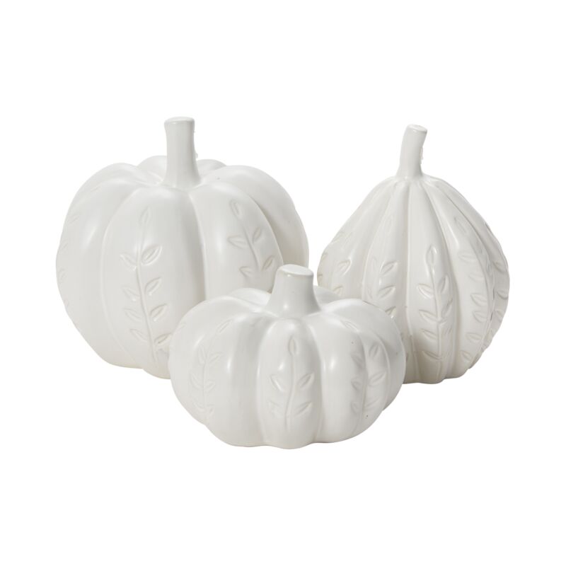 White Scandinavian Ceramic Pumpkins - Freshie & Zero Studio Shop