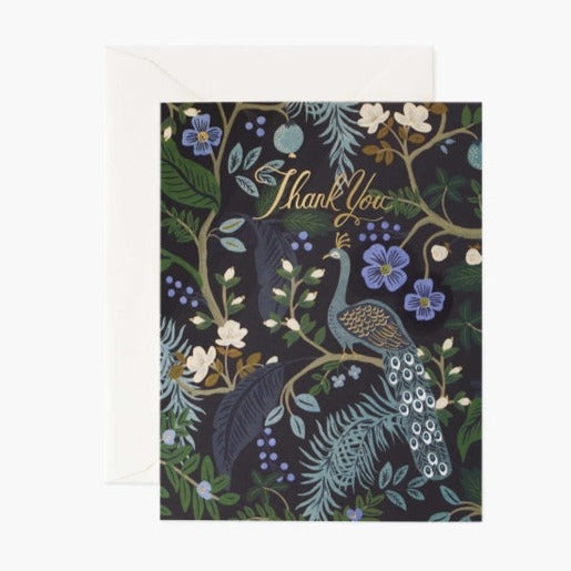 Peacock Thank You Cards | Boxed Set of 8 by Rifle Paper Co - Freshie & Zero Studio Shop