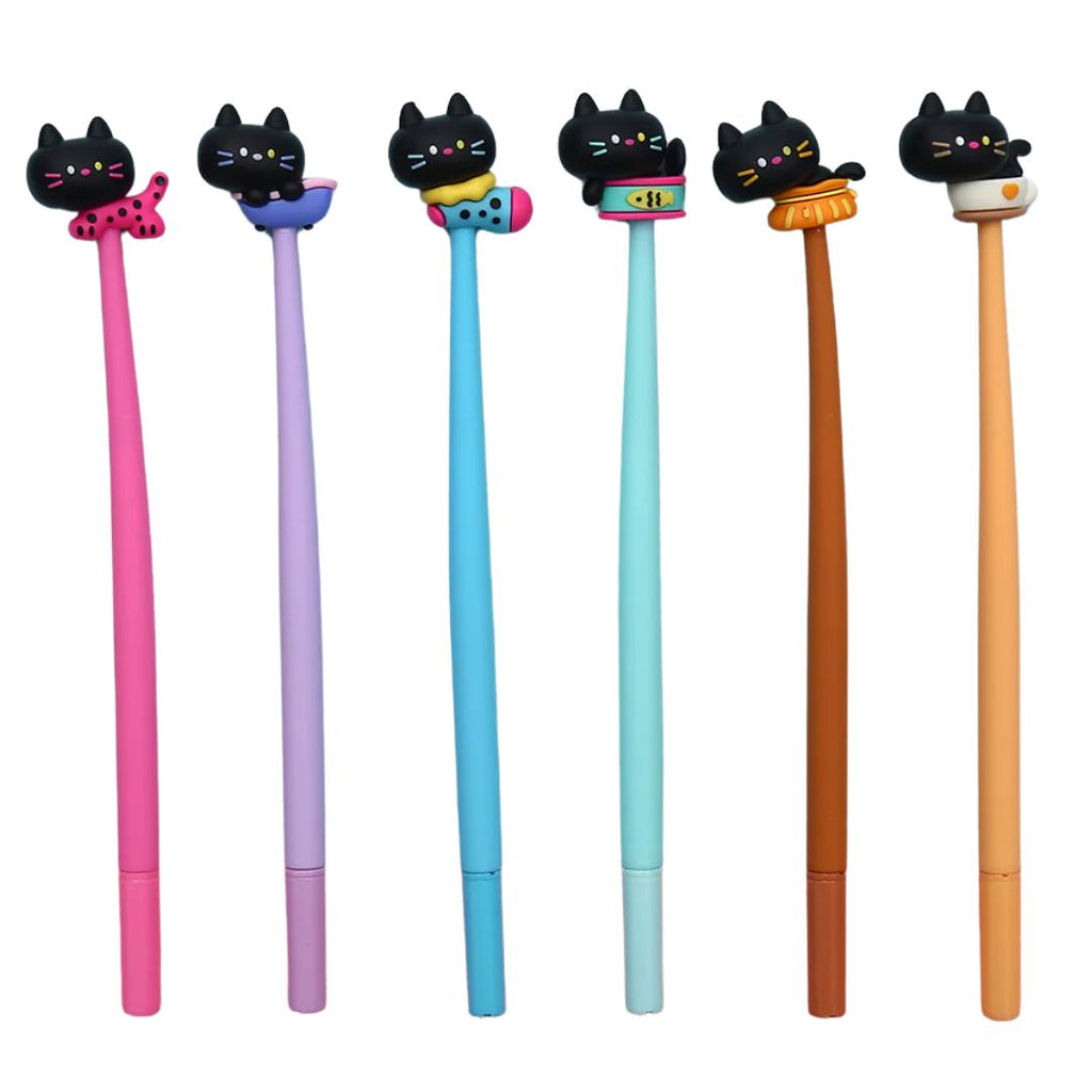 Silly Black Kitty Wiggle Gel Pen - Freshie & Zero Studio Shop