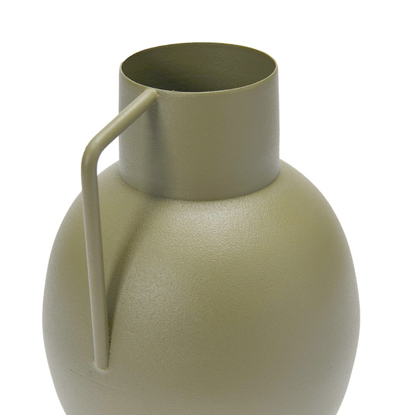 Small Green Metal Vase with Handle - Freshie & Zero Studio Shop
