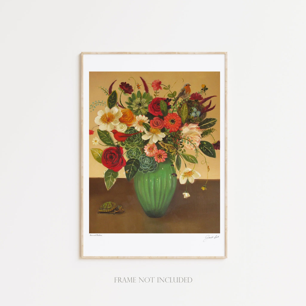 Janet Hill Art Print: Hens and Chickens 8.5"x11" - Freshie & Zero Studio Shop