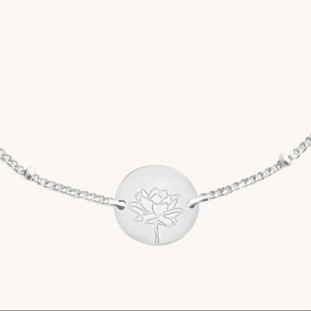 Silver Birth Flower Bracelets by Gratinsta - Freshie & Zero Studio Shop