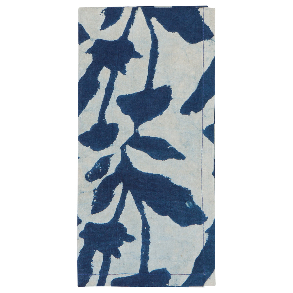 Flourish Indigo Block Print Napkins - Set of 4 - Freshie & Zero Studio Shop
