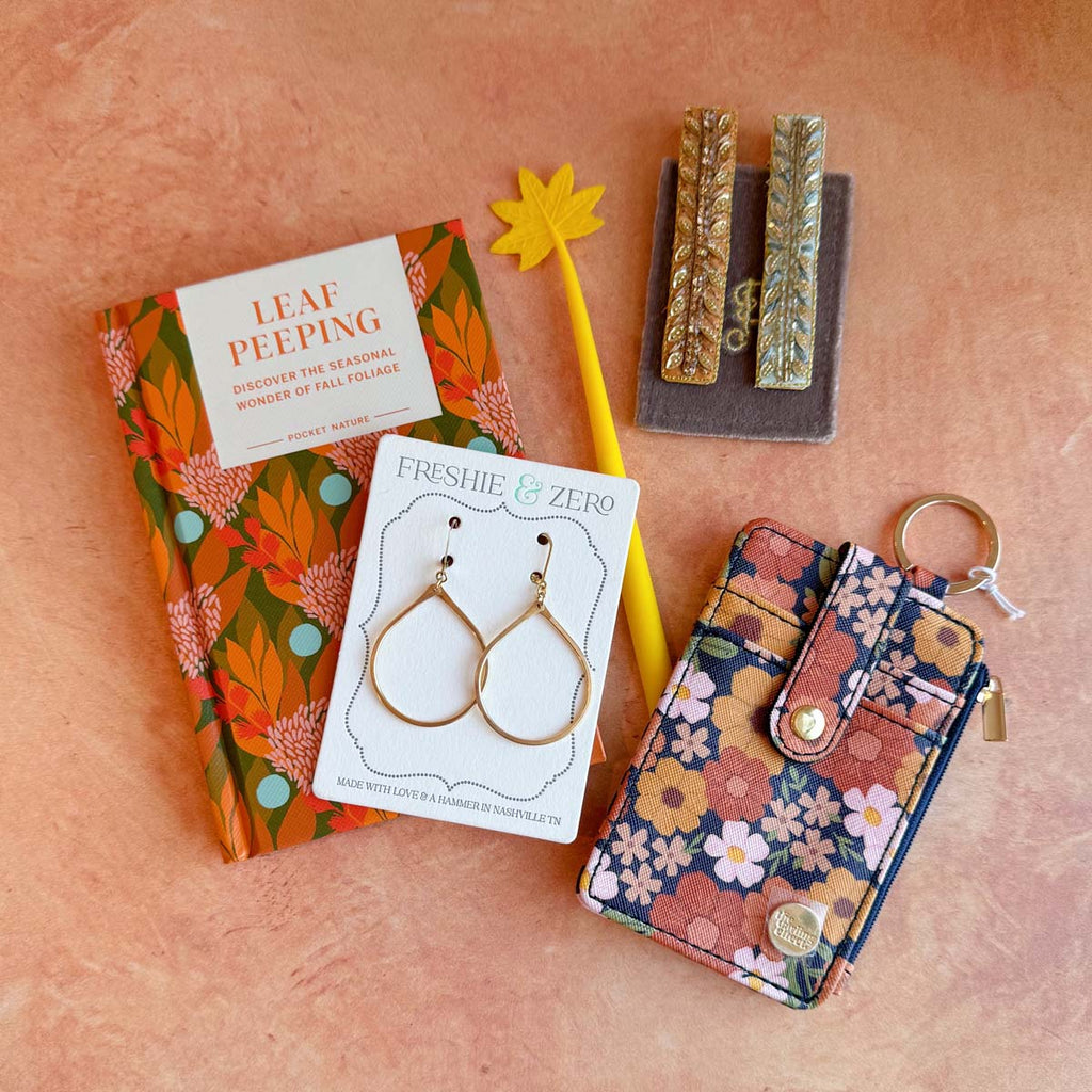 Navy Floral Keychain Wallet - Freshie & Zero Studio Shop