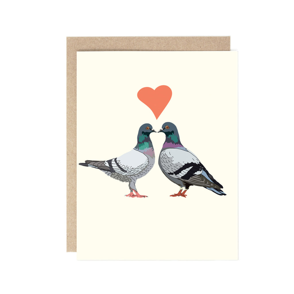 Love Birds Pigeon Greeting Card - Freshie & Zero Studio Shop